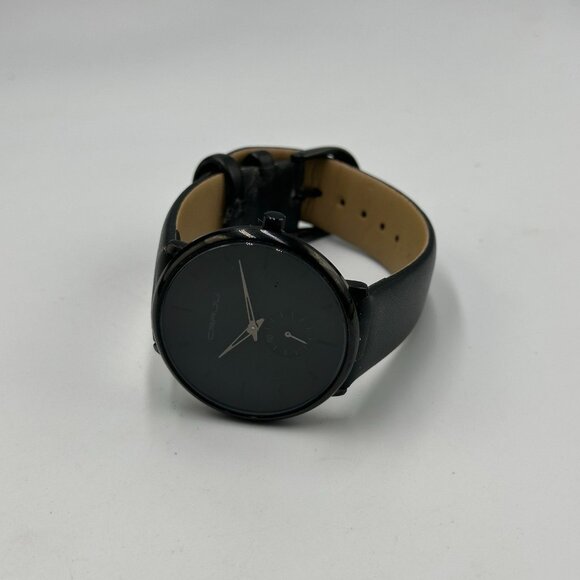 Crrju Watch Men Black Small Second Dial Minimalist Leather Band New Battery - Picture 9 of 14